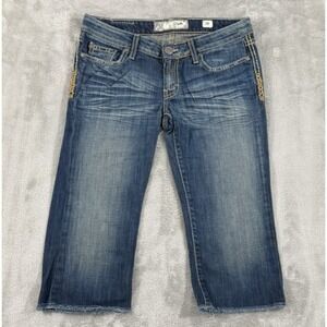 BKE Jeans Womens 28 Stella Capri Low Western Contrast Stitch Whiskered Cowgirl